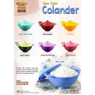 Colander Set K0101K Bakul Tempat Nasi Tutup + Centong Melamin Warna Awet Tebal Tahan Panas Premium G
