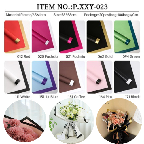 

Kertas Buket Bunga Cellophane Big List Besar Tebal Monokrom Flower Wrapping Paper Line Solid Bouquet