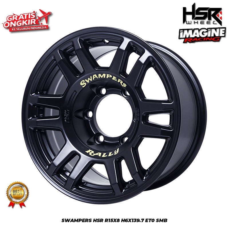 VELG MOBIL OFFROAD HSR SWEMPERS RING 15 PCD 6X139,7 UNTUK PANTHER BLAZER HARDTOP