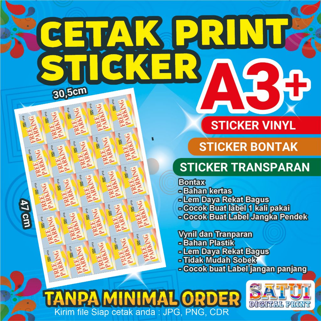 

STIKER A3+ LABEL PRODUK BONTAX Tanpa cutting