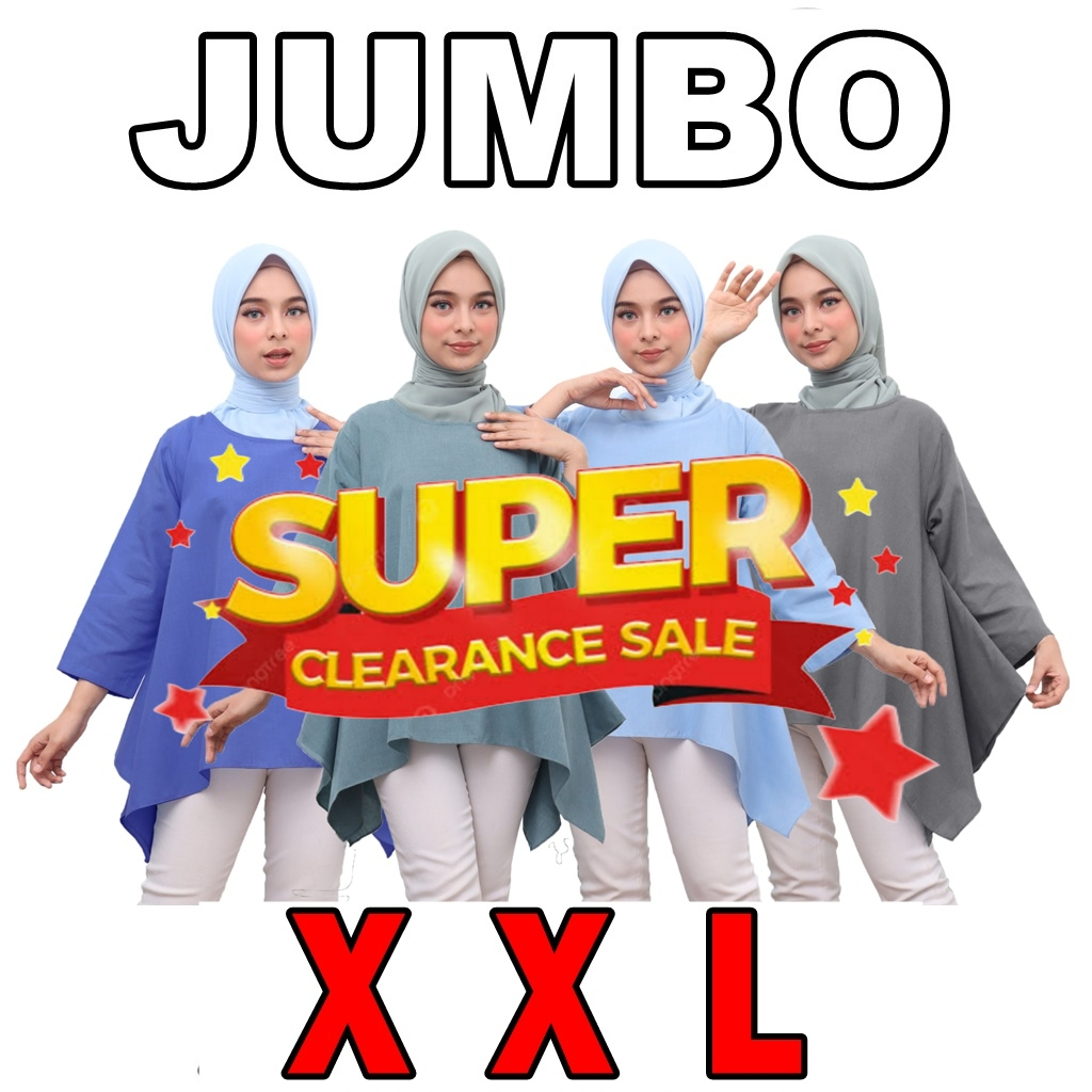 CLEARANCE SALE - ATASAN JUMBO WANITA LD 110 / BLOUSE WANITA JUMBO / ATASAN JUMBO XXXL WANITA / BAJU 