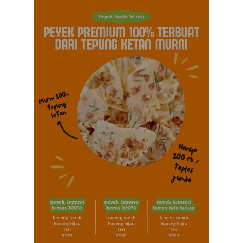 

PEYEK PREMIUM PERTAMA YG DI BUAT MENGGUNAKAN TEPUNG KETAN MURNI 100%,peyek ketan,peyek kacang 1 kg,,peyek oyot,peyek kacang,peyek 1kg,toko haji peyek madhang,peyek rebon 1 kg,peyek toples 5 liter,peyek teri 1 kg,peyek sultan official,peyek 5 liter,