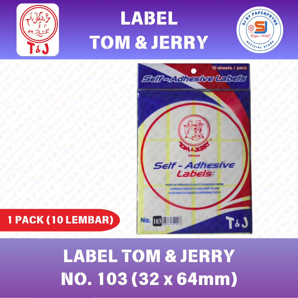

LABEL TOM & JERRY NO. 103 (32 x 64mm) - 1 PACK ISI 10 LEMBAR