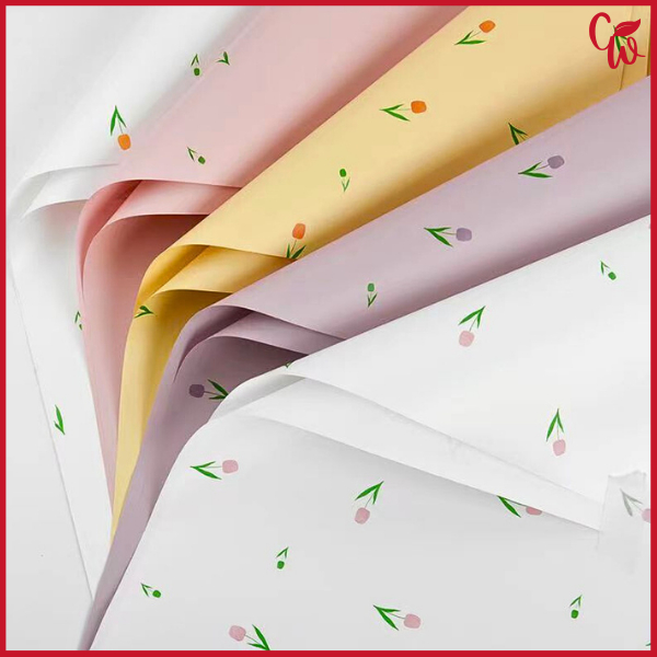 

Kertas Buket Bunga Flower Wrapping Tulip Cellophane Waterproof Ecer Lembaran KB6179