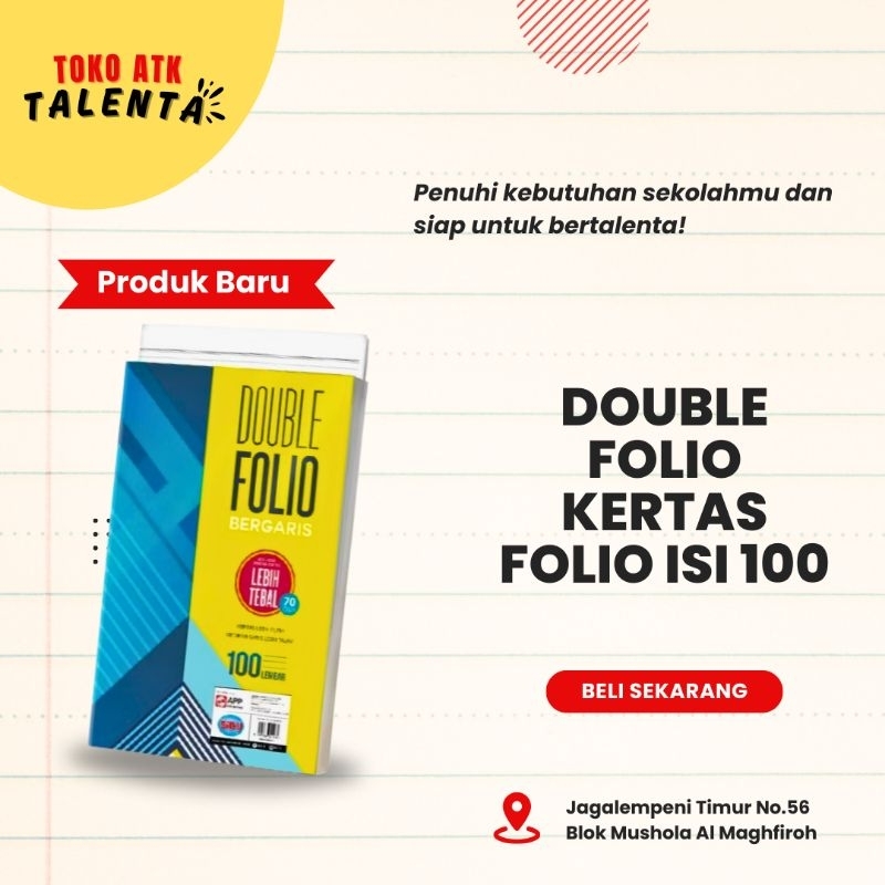 

KERTAS FOLIO DOUBLE FOLIO ISI 100