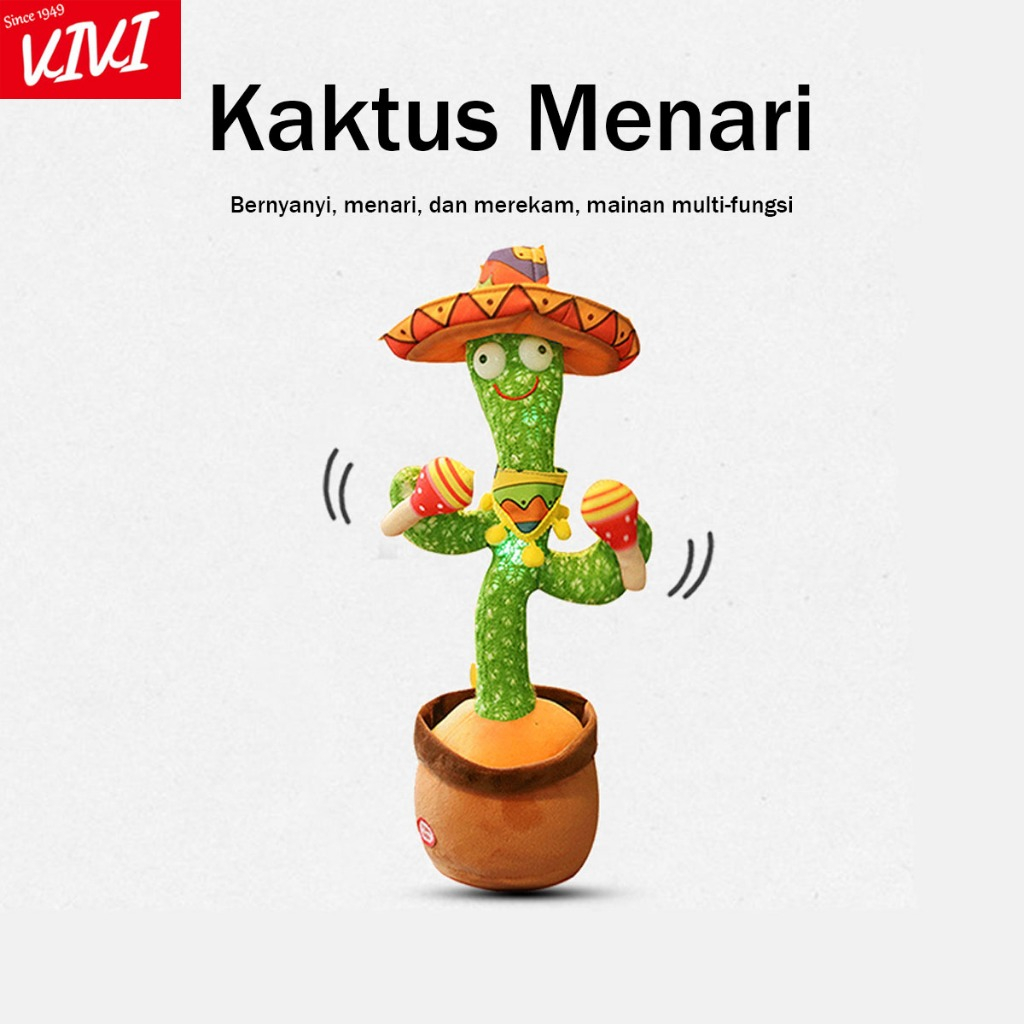 VIVI Mainan Kaktus 5 in1 Mainan Kaktus Menari Mainan Kaktus Berayun Mainan Kaktus