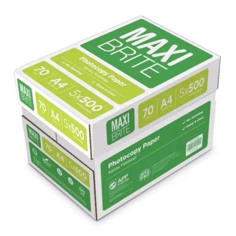 

Kertas HVS A4 70 gram Merk Maxi Brite 500 Sheets