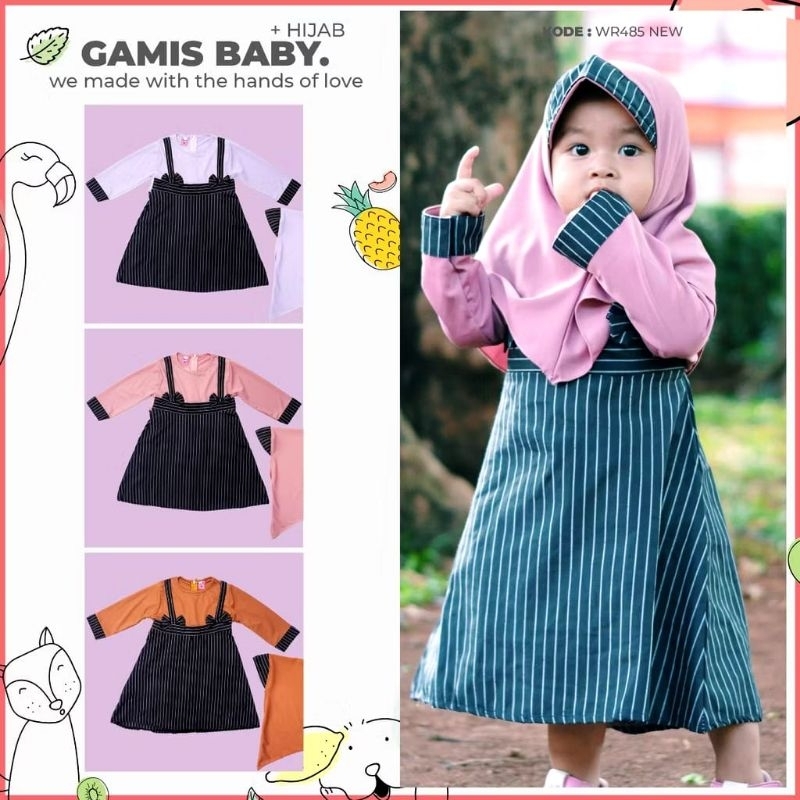 1 set jilbab gamis bayi perempuan