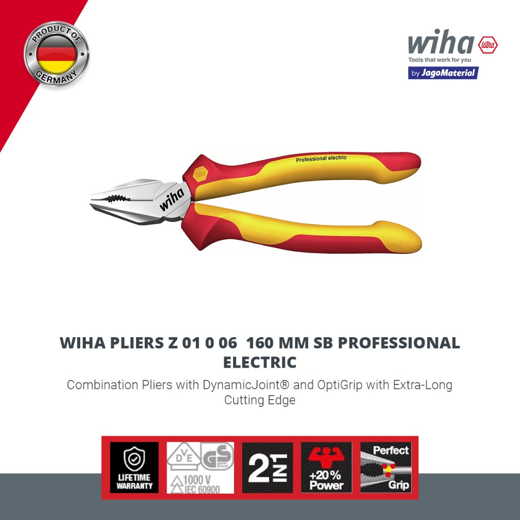 Wiha Insulated Pliers Z 01 0 06 SB Professional Electric - Tang Insulasi