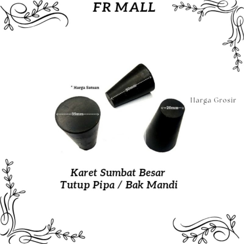 Karet Sumbat Besar Tutup Pipa / Bak Mandi