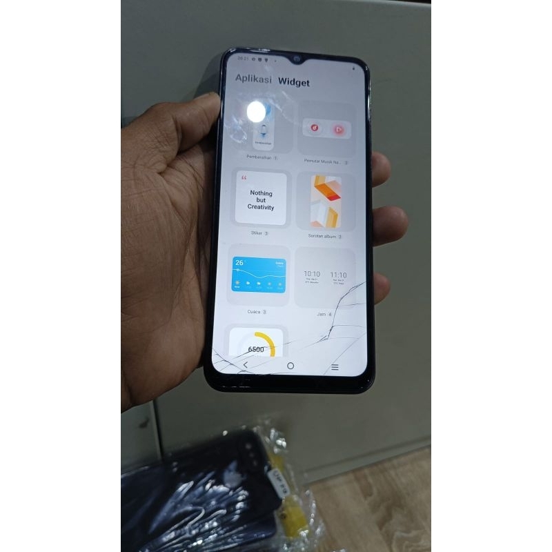 LCD VIVO Y22 ORI COPOTAN MINUS RETAK GLASS BISA PAKAI