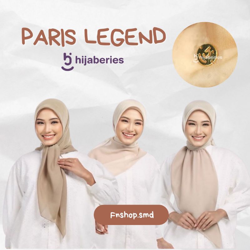 Hijaberies (Free Pouch) / Segiempat Paris Legend By Hijaberies 10000% Ori/ Paris Legend / Paris Hija