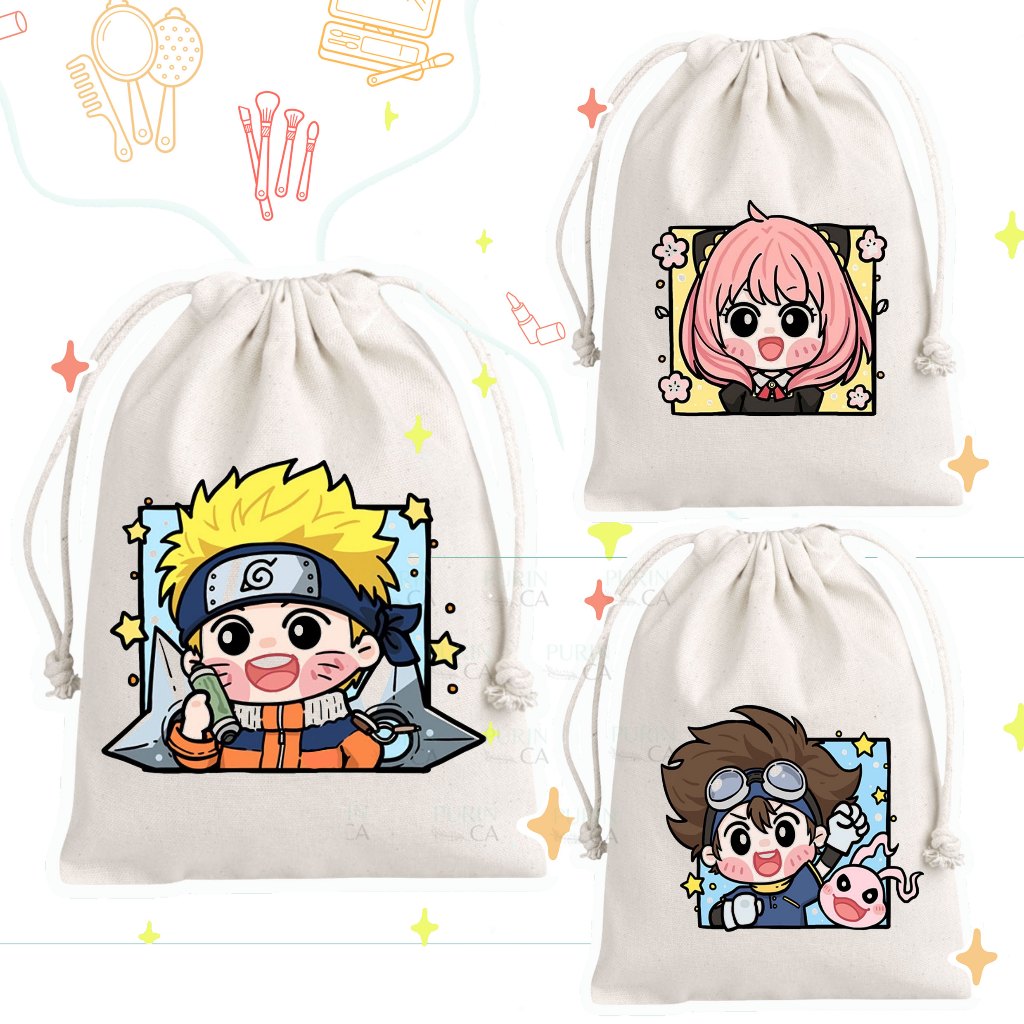 Pouch Serut Anime Naruto Spy X Digimon