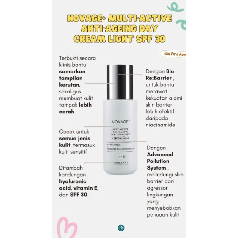 41044 Novage + Multi Active anti Ageing Day Cream Light SPF 30