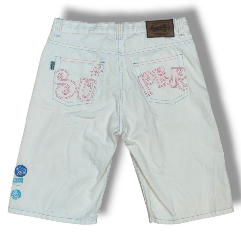 (NEW) ANGEL BLUE SUPER LABEL WHITE SHORT PANTS | CELANA PENDEK | BGTA