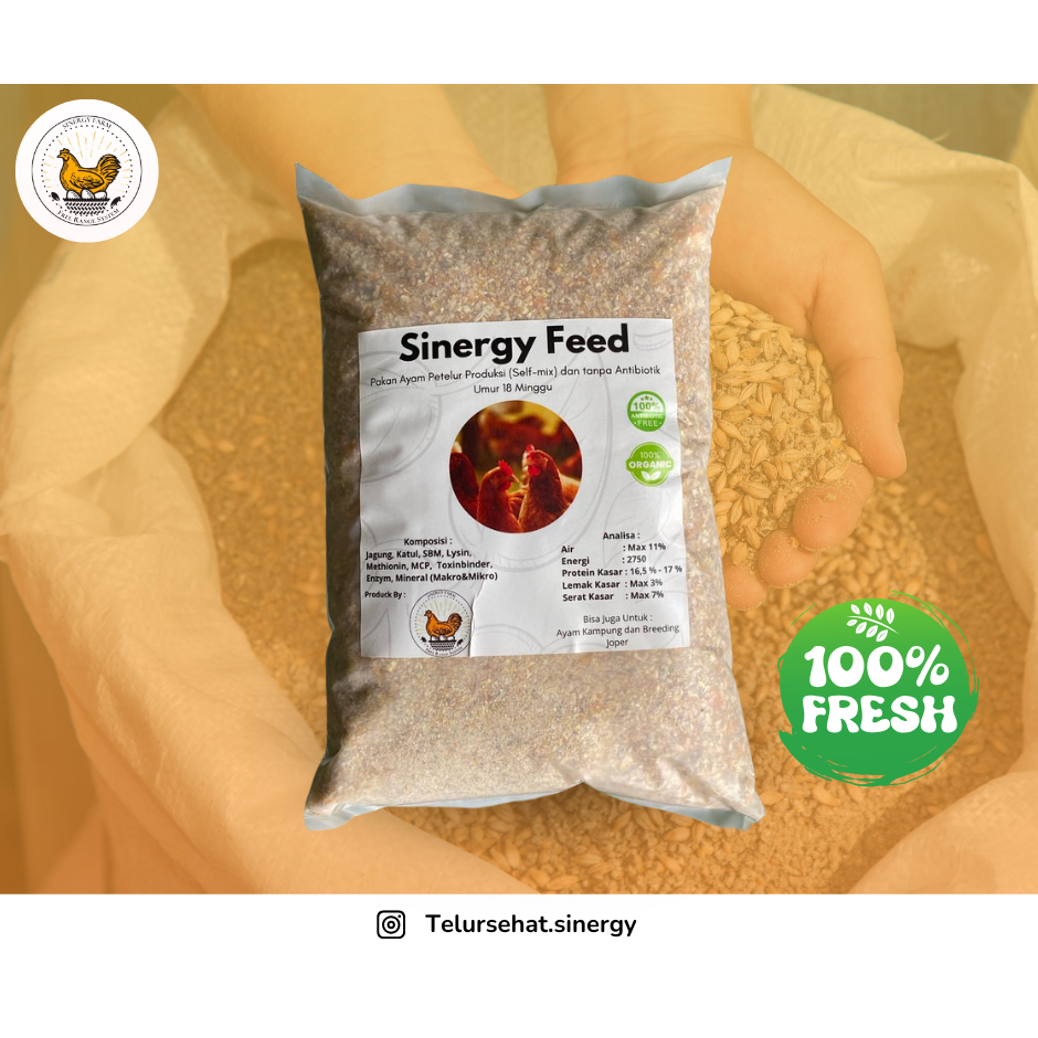 Pakan Ayam Self-mix (complet feed) Pakan Organik Tanpa Antibiotik Ayam Petelur Umur 18 minggu - Afki