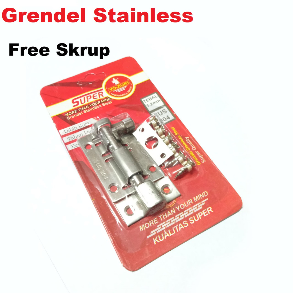 Grendel Jendela Stainless / Grendel Pintu / Slot Selot Stainless 6inch Premium Tebal SUS 304
