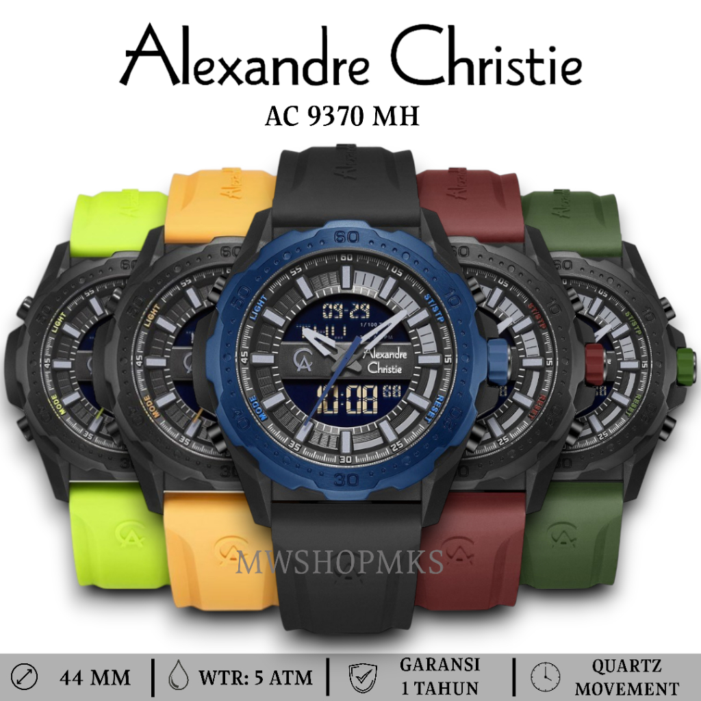 Jam Pria Digital Analog Alexandre Christie AC9370 AC 9370 ORIGINAL Alexander Christie Garansi Resmi
