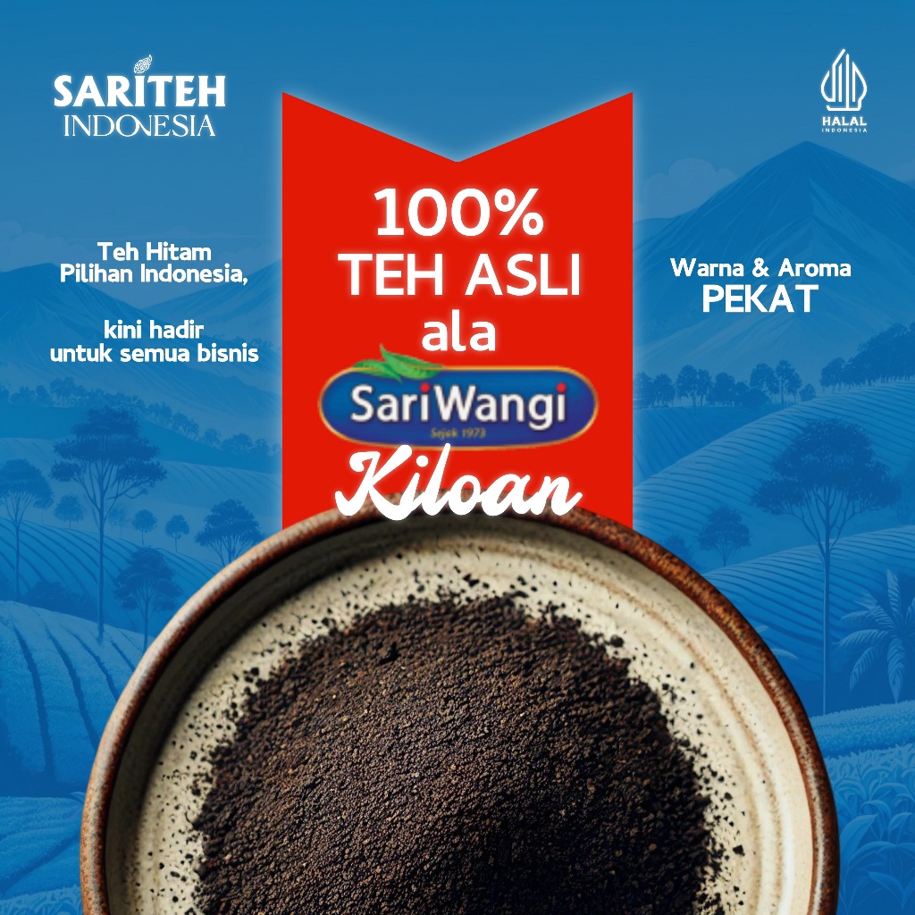 

Sariteh Indonesia Edisi Spesial, 100% Teh Asli ala SariWangi® Kiloan - Teh Hitam Pilihan Indonesia