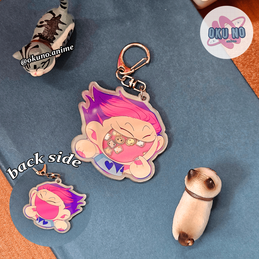 Hunter x Hunter Hisoka Keycharm Akrilik Anime Keychain (Ganci)
