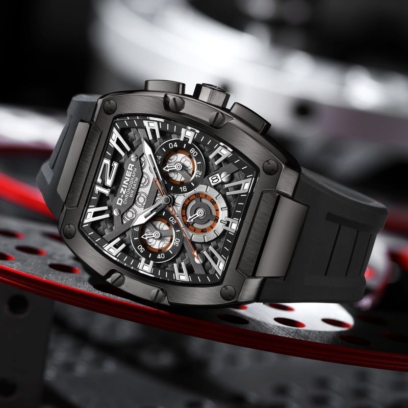 JAM TANGAN DZINER PRIA 9051RUBBER SILICON.