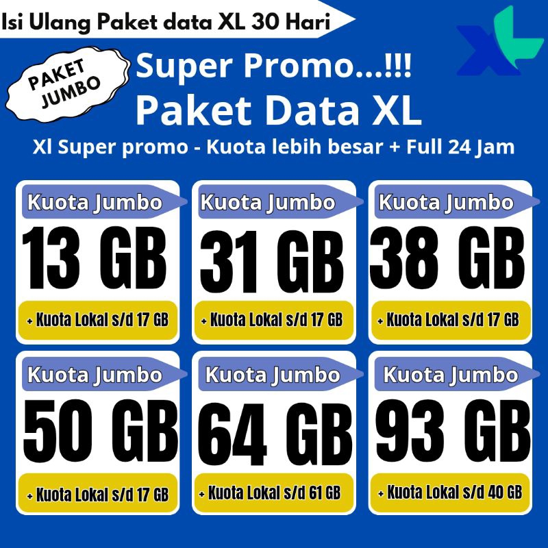 PAKET DATA XL PAKET JUMBO PROMO XL BIG DATA TERMURAH CEPAT PROSES
