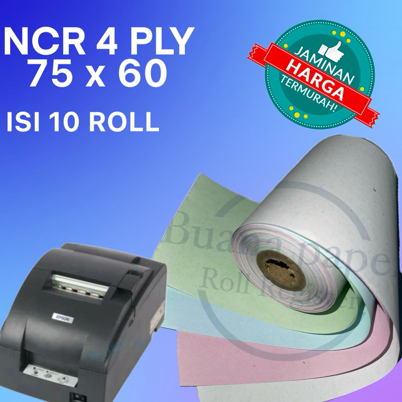 

Kertas 75x60 NCR 4ply/4rangkap epson tm-u220 dotmarix