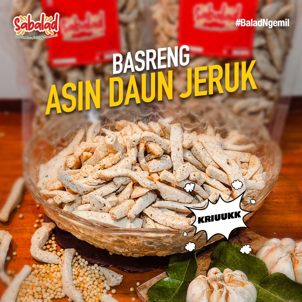 

Basreng Asin Daun Jeruk - Cemilan Kriuk Gurih & Renyah, Cocok untuk Ngemil & Teman Makan (1kg, 500gr, 250gr, 120gr) by Sabalad Snack