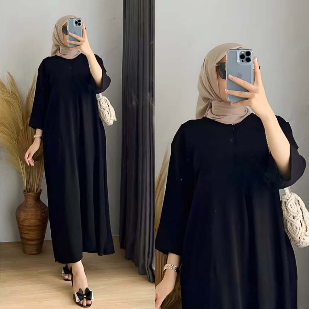 Daster Wanita Dewasa - Remaja Ukuran Panjang Lengan 3/4 Crinkle Premium Airflow Kekinian Bahan Adem 