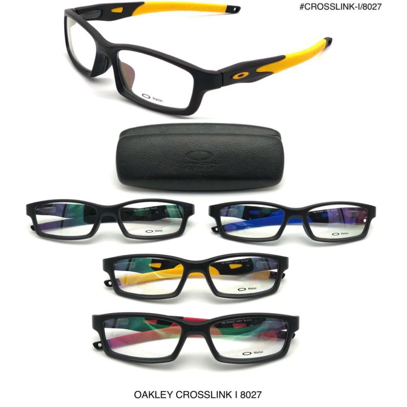 frame kacamata pria wanita sporty kotak kecil oakley crosslink 8027 grade original