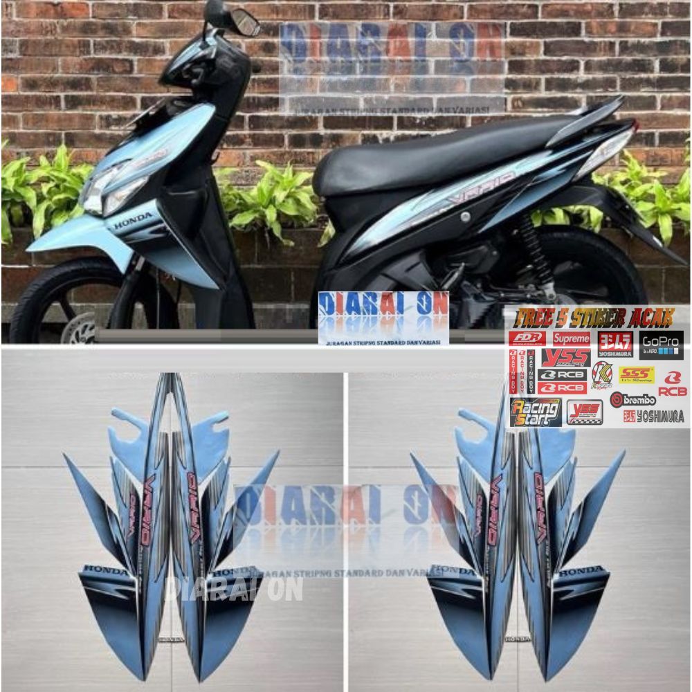 Striping Stiker Honda Vario 110 Karbu 2006 2007 - Vario 110 Carbu Biru Murah Diarai