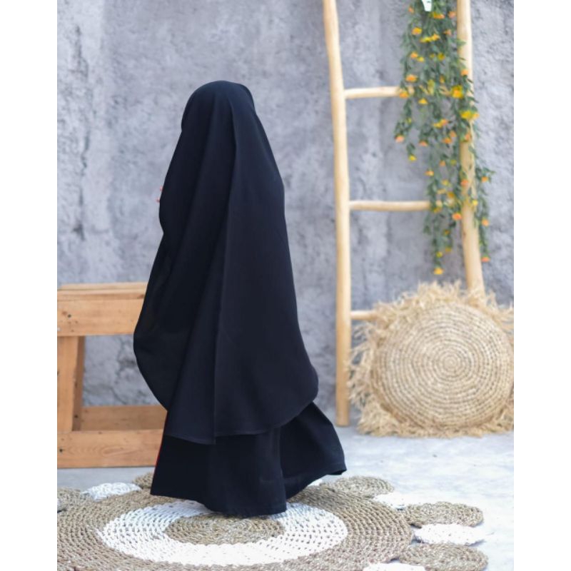 KHIMAR ANAK JETBLACK - KHIMAR ANAK AL ARABIAN - JILBAB HITAM ANAK