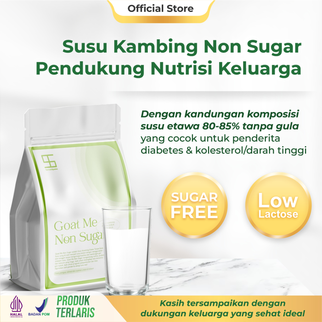 

New // Ternak Syams Goatme Non Sugar Rasa Original 1Kg Premium Susu Kambing Tanpa Gula Aman Diabetes