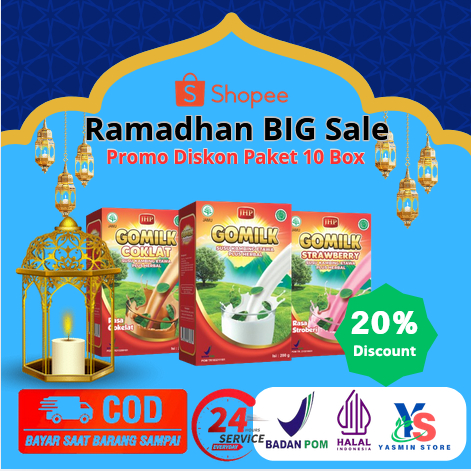

[PAKET PROMO] [BISA COD] Paket Ramadhan Susu Kambing Etawa plus herbal GOMILK 200 gr untuk Nutrisi Saat Puasa