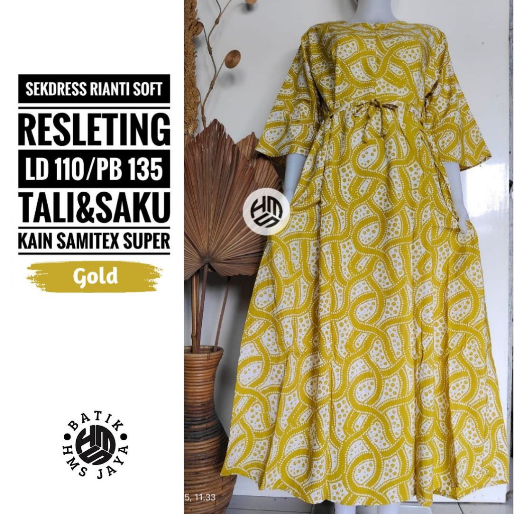 Sekdress Rianti Soft / Dress Panjang Batik Warna Kalem Soft / Batik Cap Batik Pekalongan / Cantik