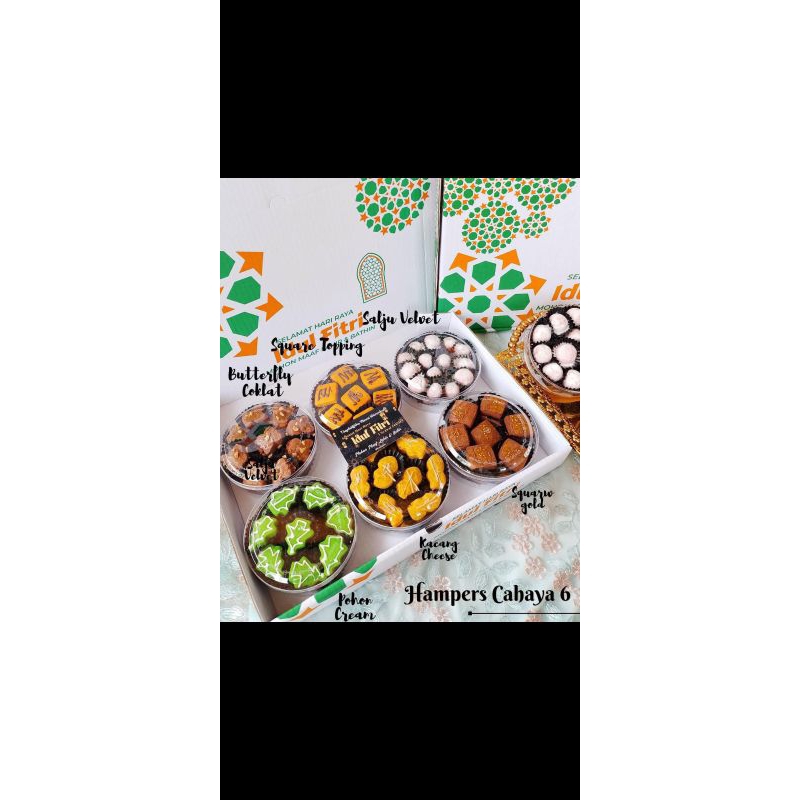 

parcel lebaran isi 6 kue kering