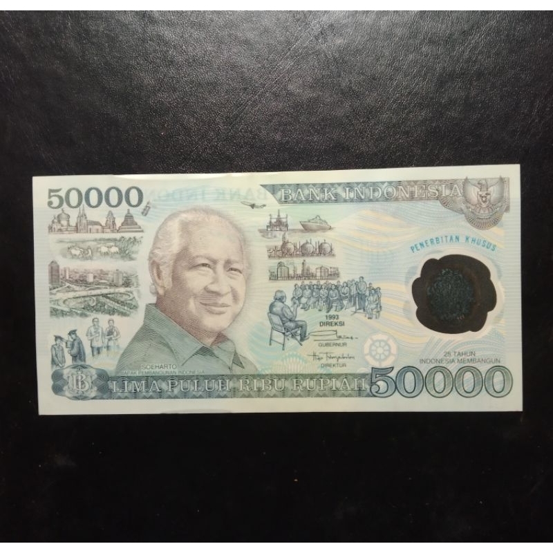 uang kuno Indonesia 50.000 Soeharto Polymer tahun 1993