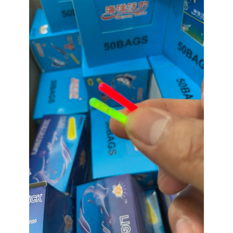 Starlight FOSFOR PANCING 1 BOX isi 50bks MERAH menarik ikan dan HIJAU lightstick LED ukuran 25/35 ME
