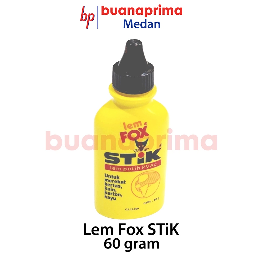 

Lem Fox STiK 60 gram Original PVAc Botol Kuning Glue Putih Kertas