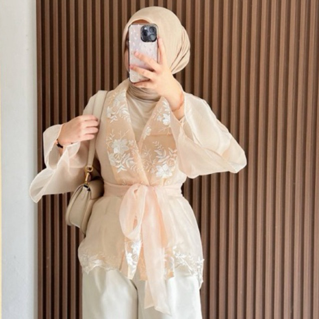 [READY] Dhiajeng Labels - Asa Organza top - blouse wanita organza pita puff - outer organza - outer 