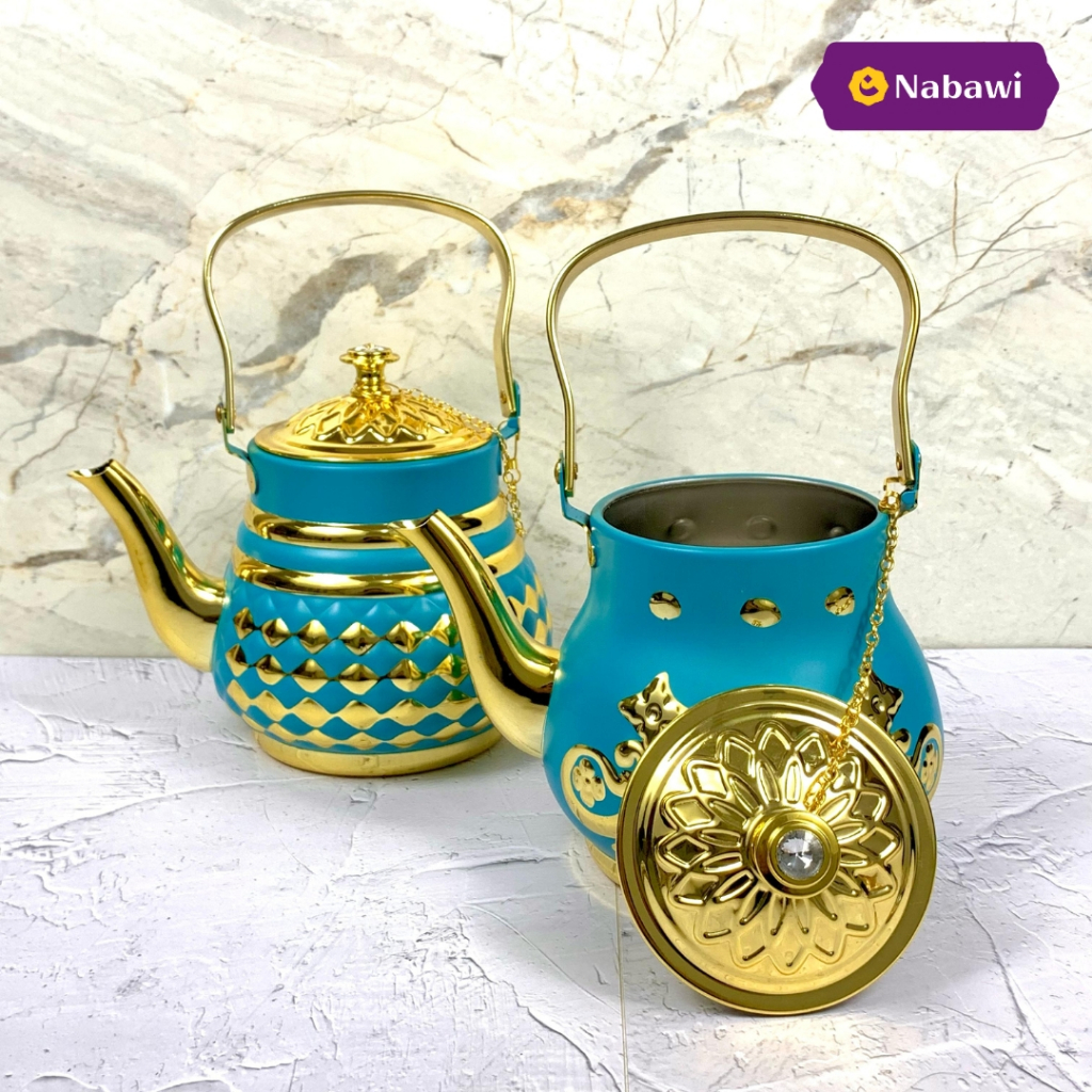 Teko Ukir Warna 1,2 Liter Teko Arab Teko Zam ZamTeko Teh Teko Kopi Oleh Oleh Haji dan Umroh