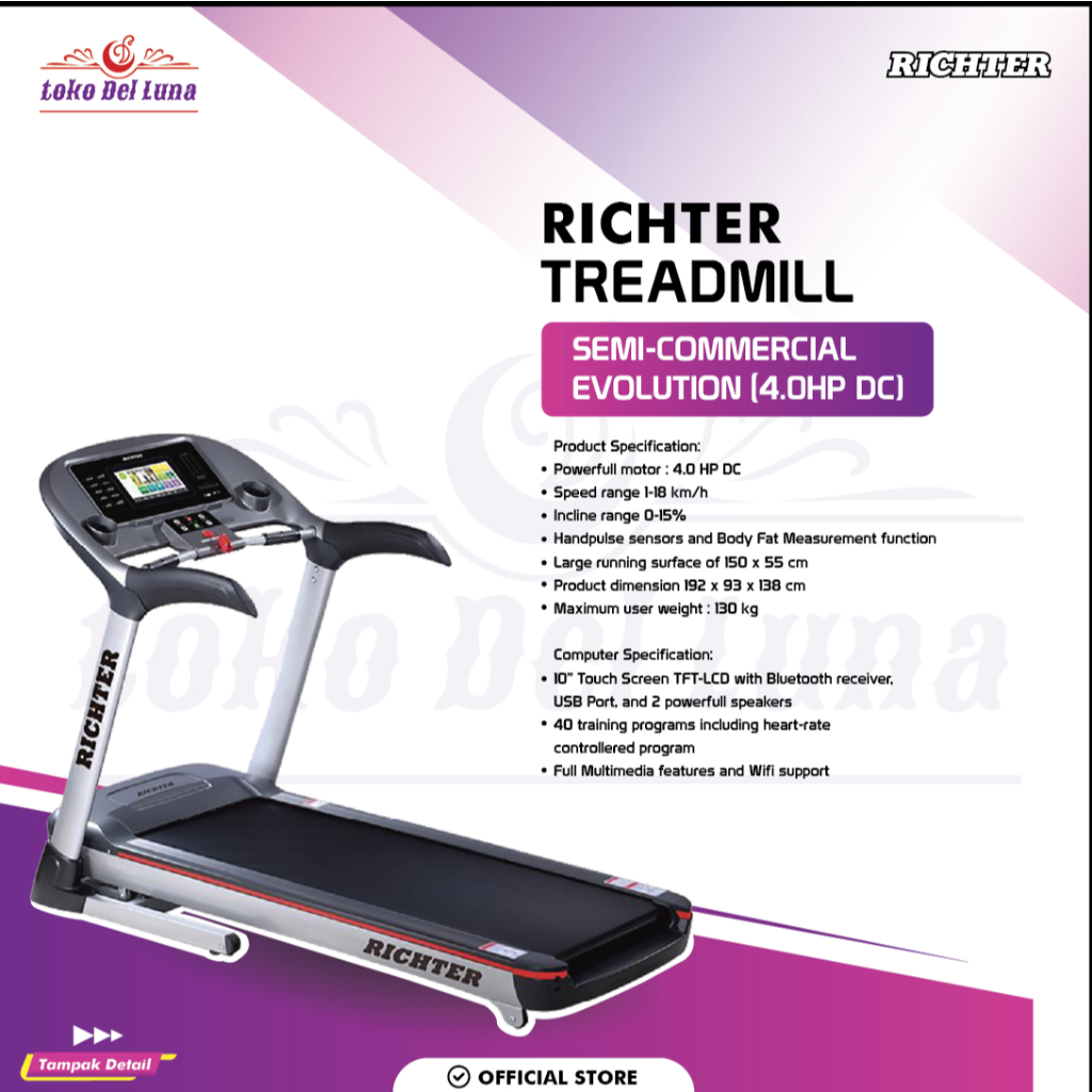 Treadmill RICHTER EVOLUTION Semi-Commercial 4.0HP DC