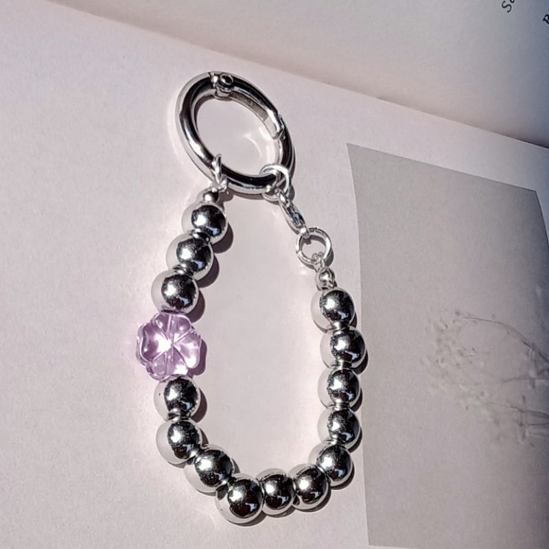 Silver Beads Bagcharm | Gantungan Tas Manik Manik Silver