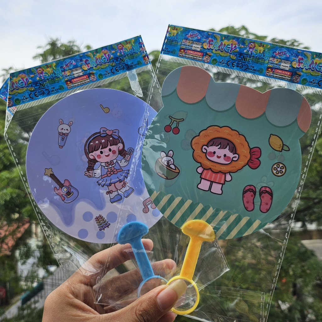 kipas tangan anak momo fancy / kipas lucu / kipas tangan murah