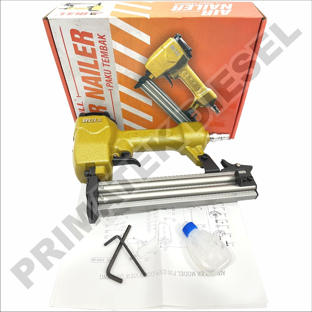 

Air Nailer F 30 BULL / Mesin Staples ANGIN BULL - Mesin Paku Tembak Angin Stapler F30 BULL (BULL F30 ANGIN)