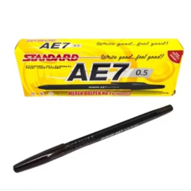 

(1 pack) Pulpen Standart AE7 Bolpoint Bulpen Hitam ORI