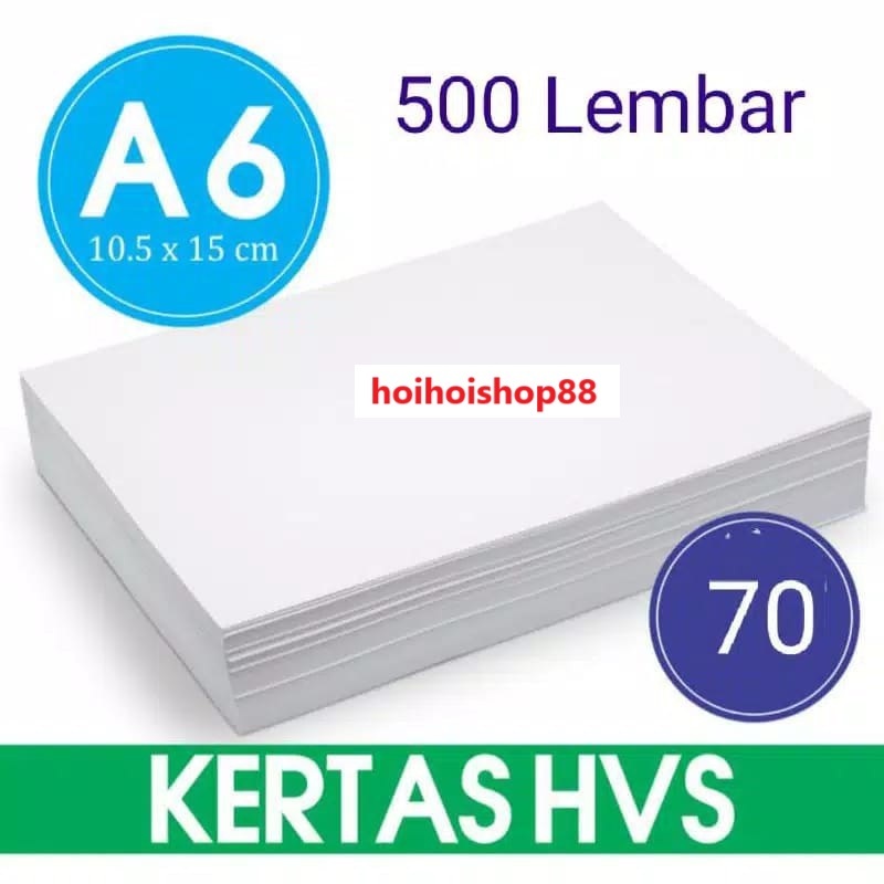 

500 Lembar Kertas Hvs A6/Resi Olshop 70 Gsm Ukuran 10,5 x 15 cm