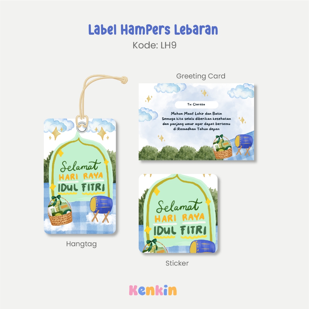 

Hangtag, Kartu Ucapan, Stiker Lebaran Idulfitri/ Paket 3in1 Label Hampers Lebaran