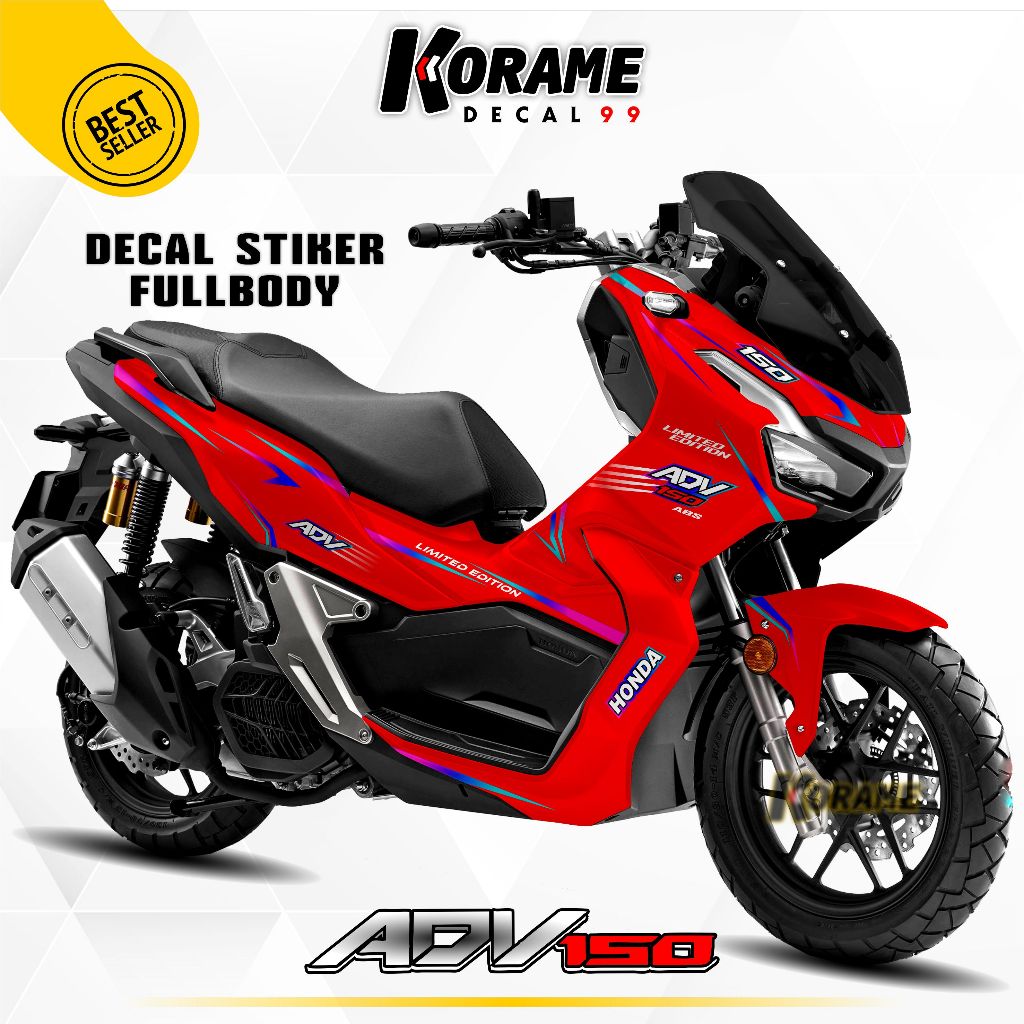 Decal Stiker ADV 150 Merah List Bunglon
