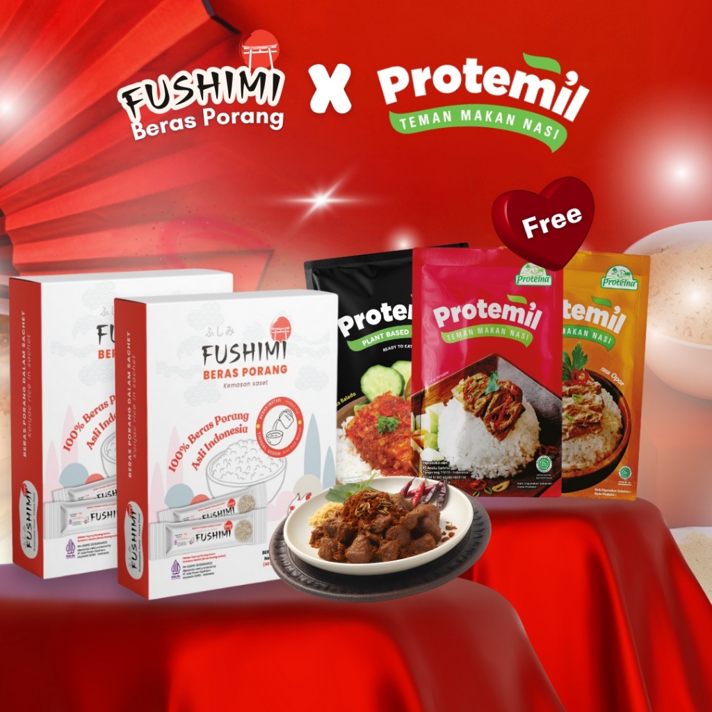 

(BELI 2 FREE PROTEMIL) FUSHIMI BERAS PORANG SACHET BOX 40GR/PCS ISI 6PCS I shirataki, porang